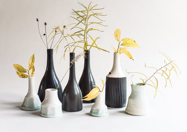 Espresso Black Porcelain Bottle - Medium Size