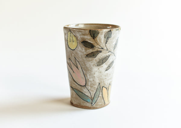 Stoneware Flowers Tumbler - Large Size