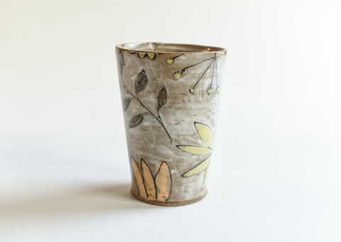 Stoneware Flowers Tumbler - Large Size