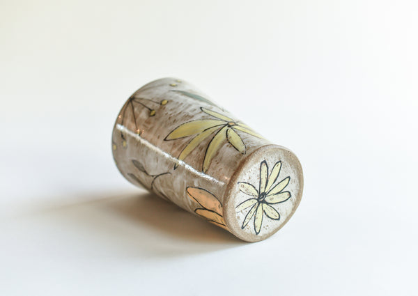 Stoneware Flowers Tumbler - Large Size