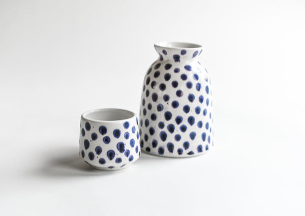 Spotted Porcelain Carafe and Cup Set