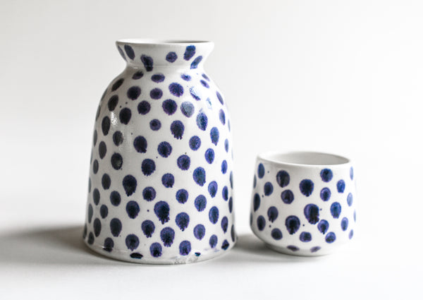 Spotted Porcelain Carafe and Cup Set