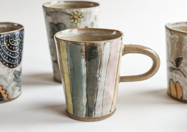 Stripes Stoneware Mug and Plate Set