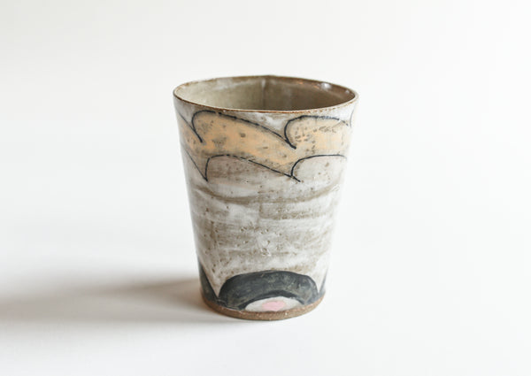 Stoneware Waves and Arches Tumbler - Medium Size