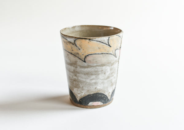 Stoneware Waves and Arches Tumbler - Medium Size