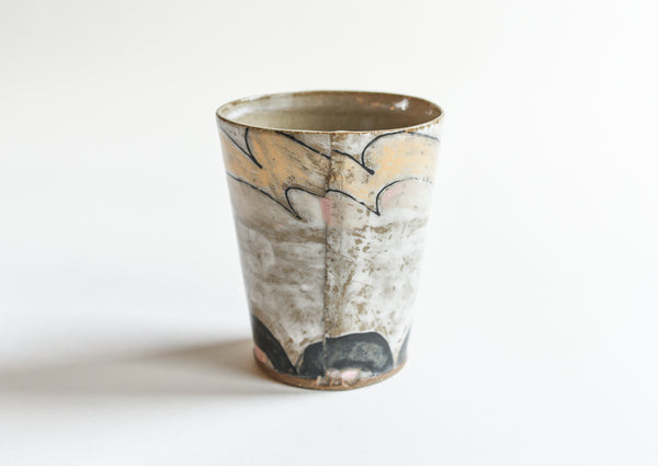 Stoneware Waves and Arches Tumbler - Medium Size