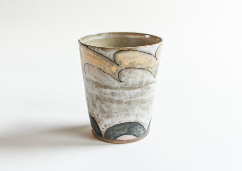 Stoneware Waves and Arches Tumbler - Medium Size