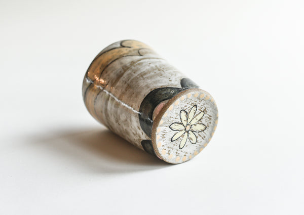 Stoneware Waves and Arches Tumbler - Medium Size