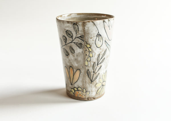 Stoneware Flowers Tumbler - Large Size