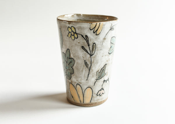 Stoneware Flowers Tumbler - Large Size